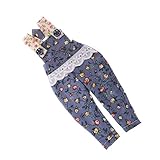 Jili Online Trendy Handmade Causal Doll Flower Printed Suspender Pants for 12'' Blythe Doll Dress Up Accessories