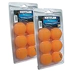 KETTLER 12 pack 3-Star Table Tennis Balls, orange
