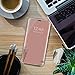 Samsung Galaxy S8/S8 Plus Slim Purse Bag, Multi-Function Removable Magnetic Clamshell Translucent Clear Smart Mirror Sleep Stand Protection S8+ S-View flip Cover Black (Rose Gold, Galaxy S8)