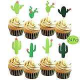 Yaaaaasss! Cactus Cupcake Toppers Fiesta West Cacti Llama Theme Birthday Party Supplies