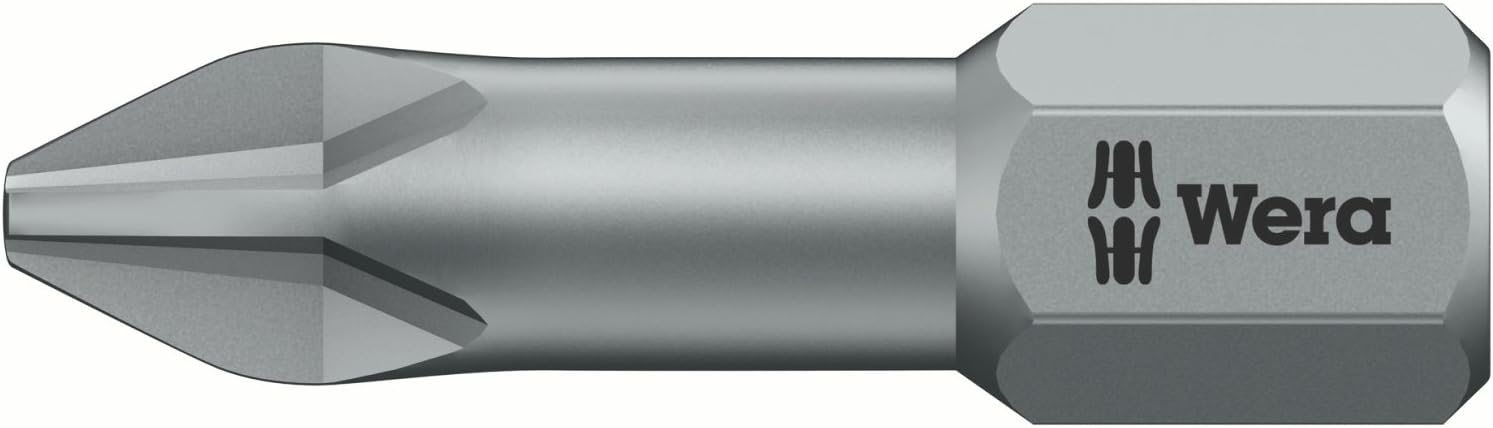 Wera Insert Bit - Carded Pack of 2 Phillips Tip Ph 2 25mm, Multi-colour