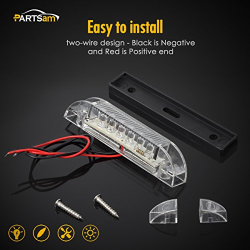 image for Partsam 6X 4 Marine/Boat Slim Line Clear/White LED Utility Strip Light