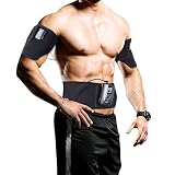 SUNMAS Electric Ab Belt for Women and Men - Effective Muscle Stimulator and Toner for Abs, Arms, Legs - Stimulation Belt Uses Bioelectrical Magnetic Waves and Chinese Acupuncture for Best Results