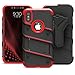 ZIZO Bolt Series for iPhone Xs Max case Military Grade Drop Tested with Tempered Glass Screen Protector, Holster, Kickstand Black RED
