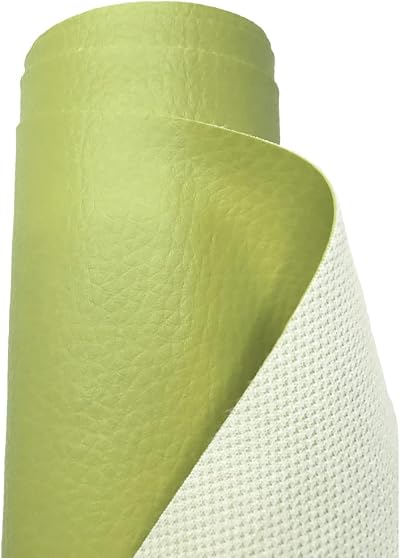 A-Express Grained Faux Leather Fabric 0.8mm 140cm Wide Pistachio Half Metre