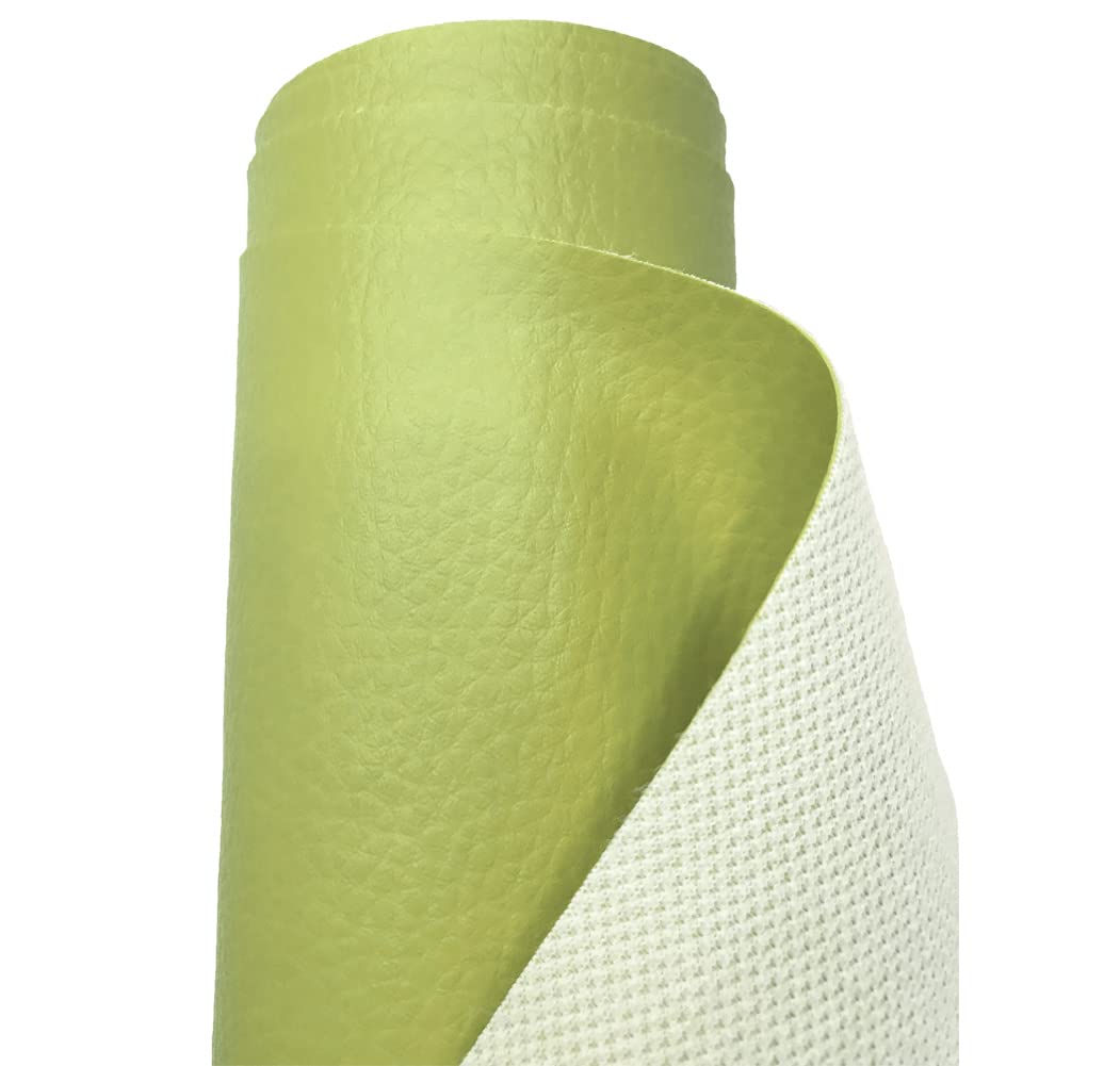 A-Express Grained Faux Leather Fabric Waterproof Heavy Duty Leatherette Vinyl Leathercloth Upholstery Textured Material - Pistachio 1 Metre 100cm x 140cm