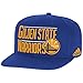 NBA Golden State Warriors Men's High Box Flat Brim Snapback Cap, One Size, Blue