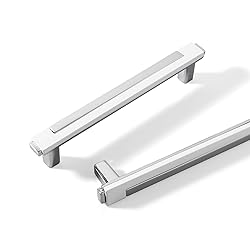 Kcmwsy 2 Pack White and Silver Cabinet Pulls
