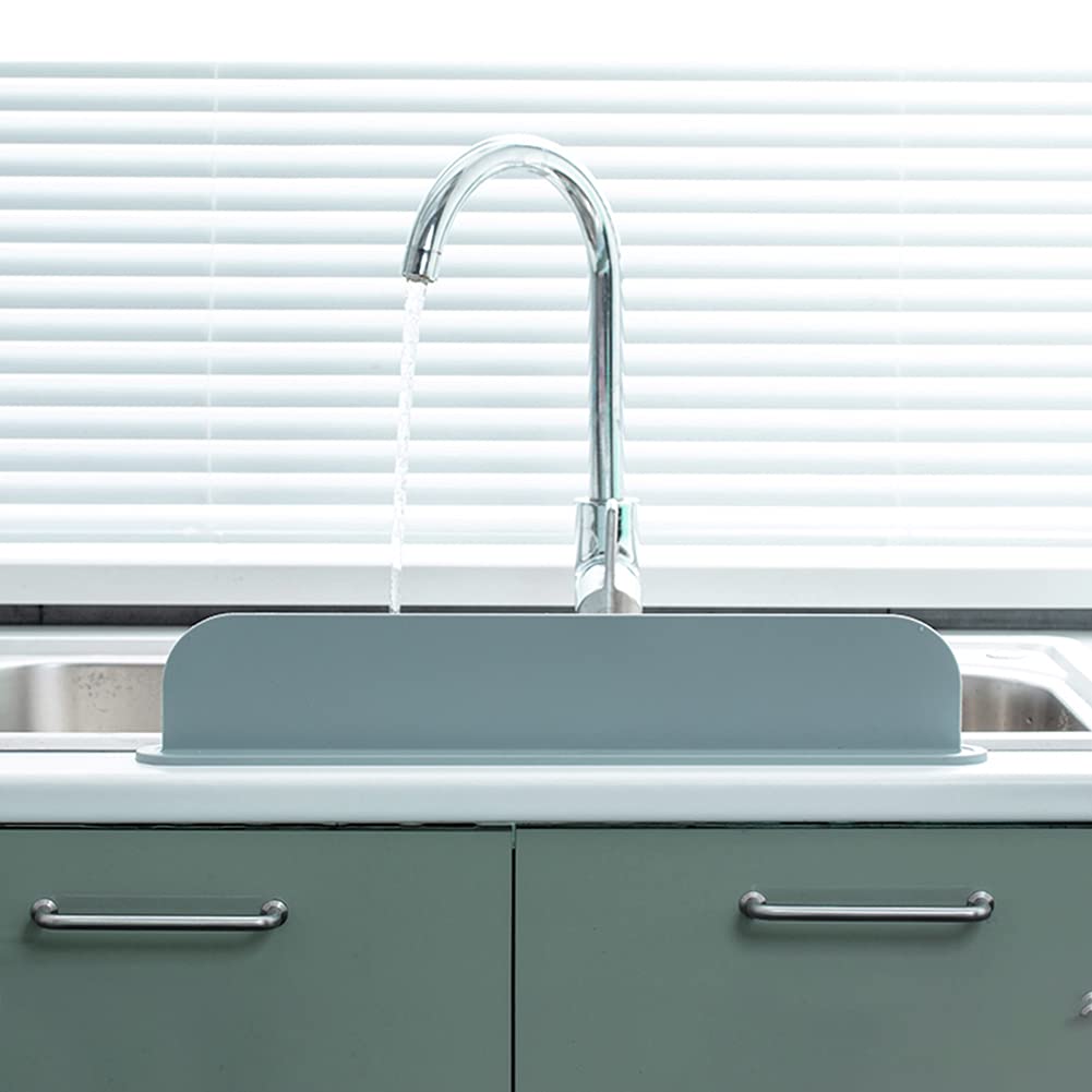 Jiakalamo Silicone Sink Splash Guard, Splatter Screens Reusable Water Splash Guard,Dish Washing Baffle Board for Kitchen(Grey)