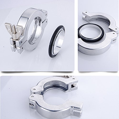 Set of 4 NW/KF25 Clamps with NBR Centering Orings, Aluminum, Vacuum