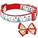 Blueberry Pet 4 Patterns Christmas Moments of Fantasy Embrace Nature Designer Adjustable Bowtie Dog Collar, Small, Neck 12