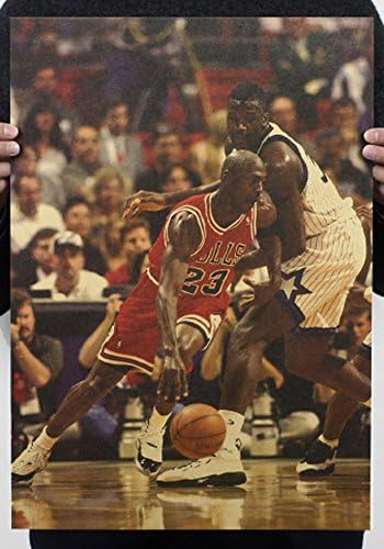 Fangeplus Michael Jordan Basketball Player NBA Star Poster Antique Vintage Old Style Decorative Poster Print Wall Coffee Shop Bar Decor Decals 20''x13.9''
