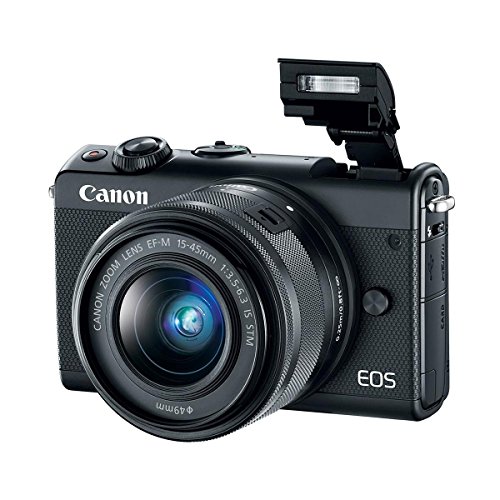 Canon-EOS-M100-Mirrorless-Camera-with-EF-M-15-45mm-f35-63-IS-STM-Lens-Black-Bundle-With-32GB-SDHC-Card-Camera-Case-49mm-Filter-kit-Spare-Battery-Tripod-Software-Package-And-More