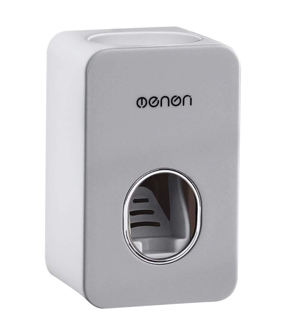 MHTECH Automatic Toothpaste Dispenser Wall Mount Waterproof Dustproof Grey (7 x 6 x 11 cm)