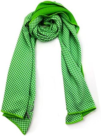 Zonyor Ice Cooling Towel for neck Cold chill towel for Sports, Outdoor Workout Yoga Fitness Gym Camping Grid Green