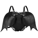 Women Backpack Novelty Bat Wings Daypack Gothic Purse Punk Lace Lolita Bag Lady, Black