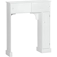 HOMCOM Over The Toilet Storage Cabinet, Bathroom Shelf Over Toilet with 2 Sliding Doors, Adjustable Shelves and 4-Tier Cabine