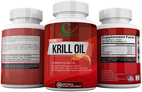 Pure Krill Oil with Astaxanthin - to Support Cardiovascular Health, Brain, Joint and Heart Function – 30 Softgels – for Men and Women