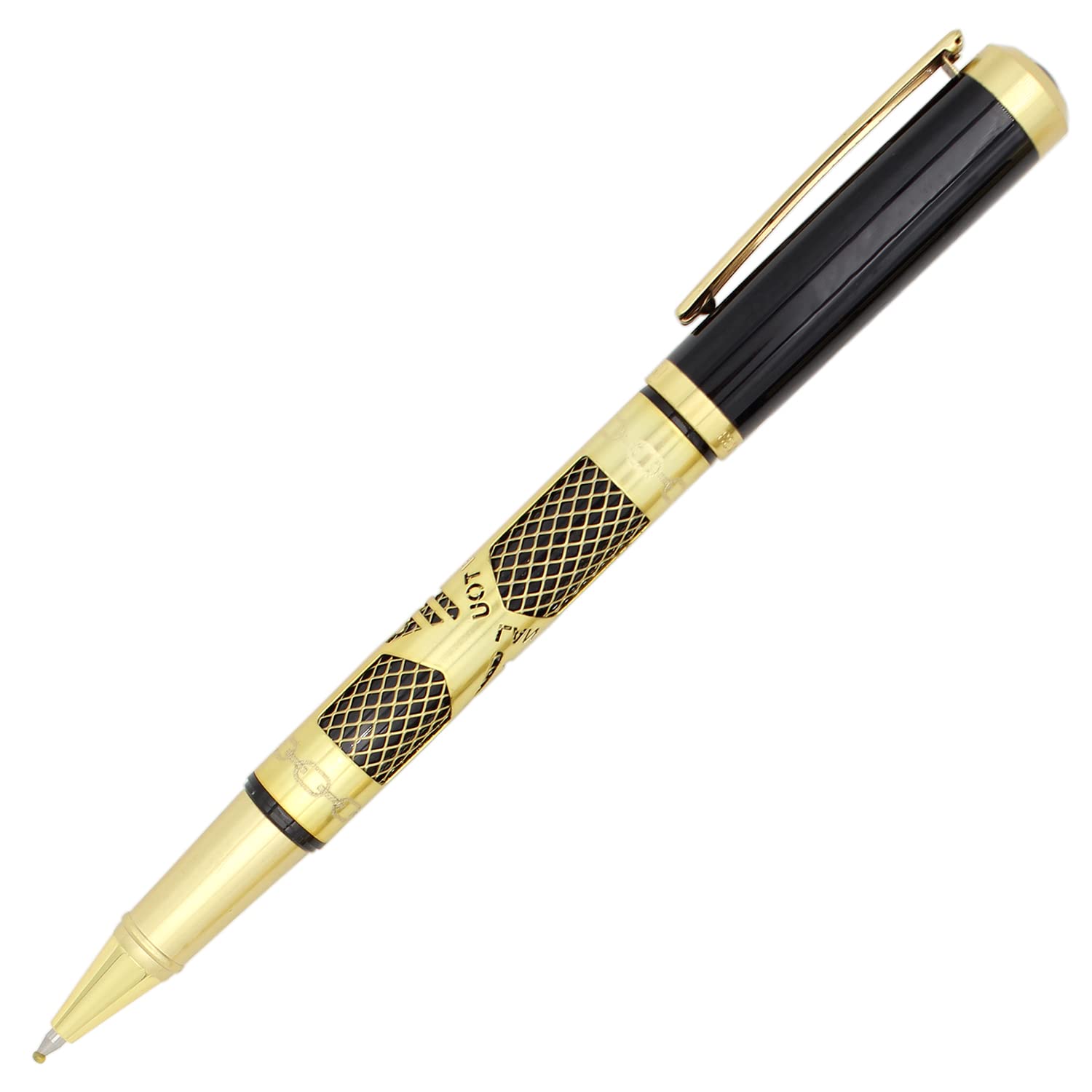 Gullor Metal Cutout Rollerball Pen with with Converter and Gift Box, Gold