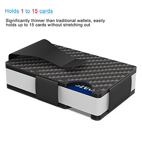 Slim Wallet Money Clip, Minimalist Carbon Fiber RFID blocking Credit Card Holder Front Pocket Wallet Business Bank Card Holder for Men and Women (Carbon Fiber)