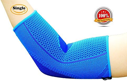 GATEWELL Elite Knitted Enwrap Elbow Brace Compression Support Sleeve for Tendonitis, Tennis Elbow, Arthritis, Joint Pain, Golf Elbow Treatment For All Types Of Outdoor Activities DODGREBLUE - M