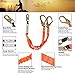 WELKFORDER Double Leg 6-Foot Fall Protection Shock Absorber Stretch Safety Lanyard with Snap & Rebar Hook Connectors ANSI Z359.13-2013 Complaint