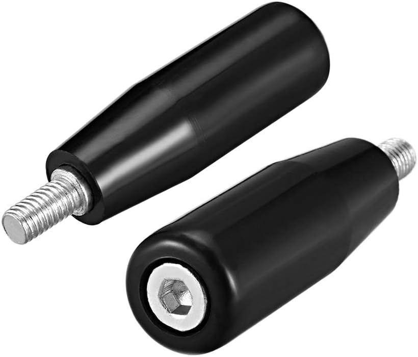 sourcing map Revolving Handwheel Machine Handle M6 Male Threaded Stem, Black, M6 x 50mm - Image 3