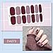 WOKOTO 8 Sheets Pure Color Nail Art Polish Wraps Decals with 1Pcs Nail File Classical Adhesive Nail Sticker Strips Manicure Accessories