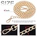 Swpeet 4Pcs Luxury Fashion 47 Inche Replacement Flat Chain Strap with Buckles Set, Perfect for DIY Metal Shoulder Cross Body Bag Hand Bag Purse Replacement （ Gold + Silver+ Bronze + Gun-Black