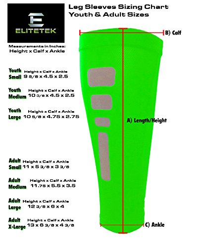 image for EliteTek Calf Compression Sleeve - Leg Compression Socks - Leg Sleeves