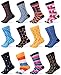 Gallery Seven Mens Dress Socks - Funky Colorful Socks for Men - Style 1 - 12 Pack - Size 10-13