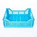 2 x AY-KASA - Midi-Box (Light Blue) Collapsible Storage Bin Container Basket Tote, Folding Basket Crate Container : Storage, Kitchen, Houseware Utility Basket Tote Crate