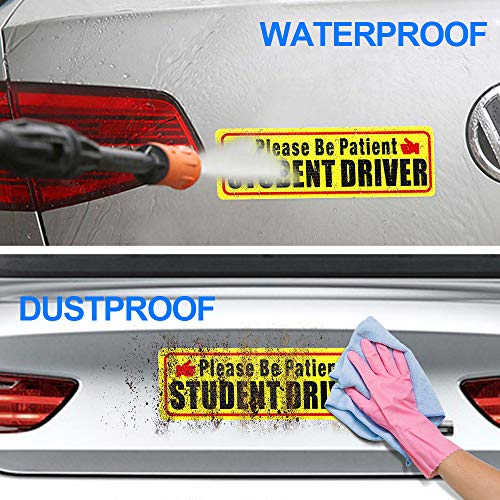 Nomiou Student Driver Magnet Safety Sign 3pcs Vehicle Bumper Magnet Car Vehicle Reflective Sign Sticker Bumper for New Drivers - Thumbnail 2