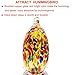 Hummingbird Feeder with Perch - Hand Blown Glass - Orange - 37 Fluid Ounces Hummingbird Nectar Capacity Include Hanging Wires and Moat Hook