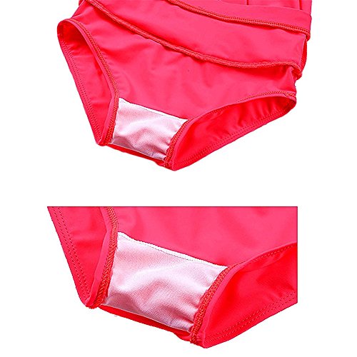 Collager Baby Girls Kids 2Pcs Long Sleeve Flamingo Swimsuit Rash Guard Bathing Suit UPF 50+ UV - Thumbnail 6