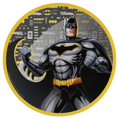 Amscan 9915090-66 - Batman Kids Birthday Party Paper Plates - 8 Pack