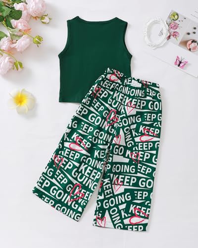 RENOTEMY 3-4T GIRL CLOTHES SPRING SUMMER OUTFITS GIFT 3-4 YEAR OLD GIRLS 2T-3T SOLID TANK TOP PANTS SET ADORABLE TODDLER CLOTHES