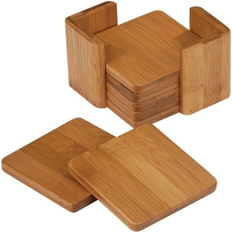 Square Bamboo Coaster Set - 3.75"
