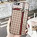 Weiduka iPhone 7 Plus Case, iPhone 8 Plus Case, TPU + Crystal Steel Tempering Glass Floral Pattern Painted Bumper Protective Phone Case for iPhone 8 Plus/iPhone 7 Plus (Bee Lattice Light)