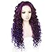 Ebingoo 26 Inch Fashion Purple Mixed Lace Front Wigs for Women +Wig Cap Long Curly Wavy Synthetic Lace Free Party Wigs Heat Resistant Fiber Wig for Daily Wear