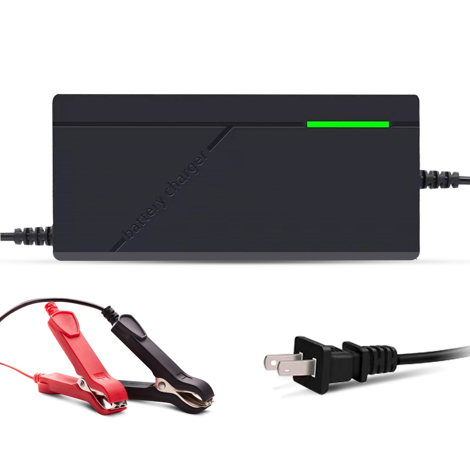 Photo 1 of 24V 10A Lithium Battery Charger 29.2V LiFePO4 Battery Charger, Battery Maintainer, Smart Battery Charger with LED Indicator Cooling Fan for Lithium LiFePO4 Batteries (29.2V 10A)