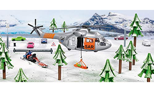 Siku 2527, SAR Transporthubschrauber, 1:50, Metall/Kunststoff, Inkl. Trage und zu rettende Spielzeugfigur, Automatisch einziehbare Seilwinde, Mehrfarbig – Bild 7