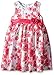 American Princess Girls' White Pink Floral Shantung Dress