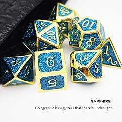 Haxtec Metal Dice Set D&D Sparkling 7PCS DND Dice
