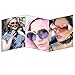 MEETSUN Semi Rimless Sunglasses For Women Trendy Candy Color Fashion Designer Vintage Inspired Glasses (Purple-Blue, 57)