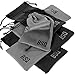 Microfiber Pouch - Soft Storage Bag(s) for Glasses and Cell Phones (Black&Gray 4