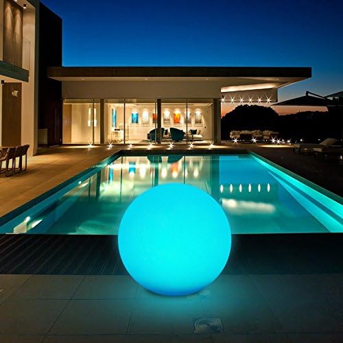 Tker Solar Light Ball Waterproof Floating 16RGB Solar Power Light 12-inch LED Color-changing with Remote Control Great for Night Light Party Pool Patio Ambient &amp; Decorative Lighting
