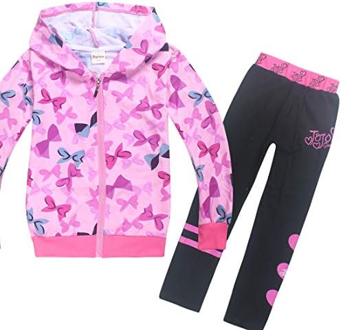 JoJo Siwa Bomber Bow Zipper Jacket Set Casual Sweatshirt with Long Pants for Girls