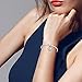 Menton Ezil Womens Jewelry White Crystals Silver Bangle Bracelet For Her- Wedding Gift (Open Bangle) …
