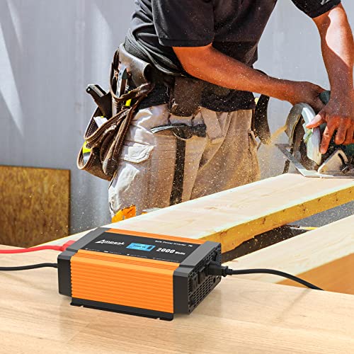Ampeak 2000W Power Inverter 17 Safe Protections Inverter 12V to 110V 6
